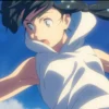 Hina Amano falling through the sky with a shocked expression.